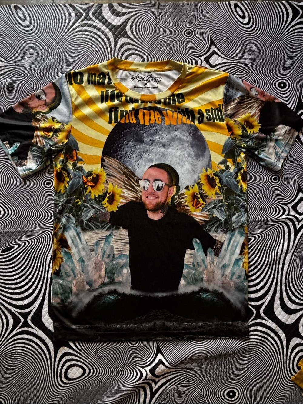 Mac Miller Men's Graphic Jersey - Yellow Sunflower Moon Design